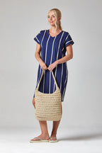 Button Shoulder Dress