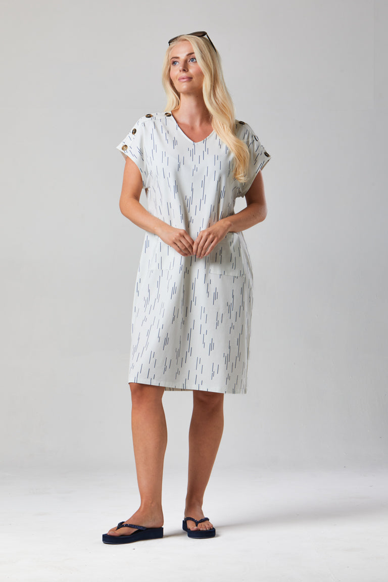 Button Central Print Dress