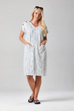 Button Central Print Dress