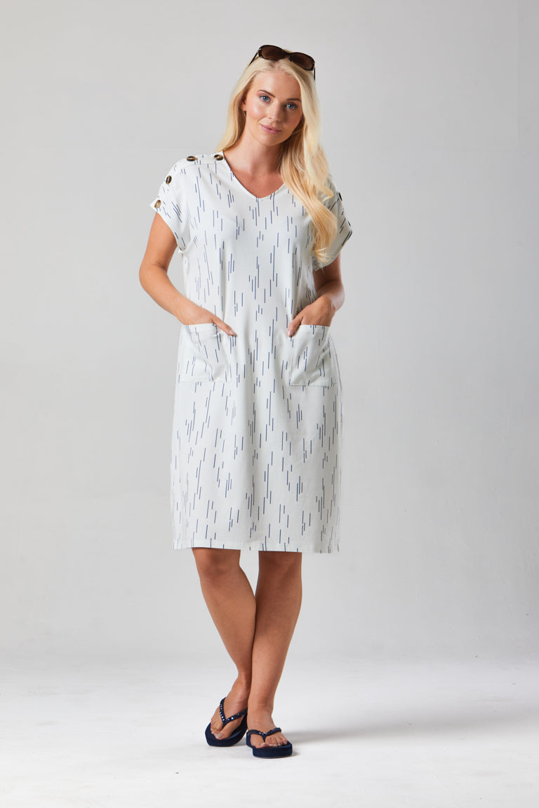 Button Central Print Dress