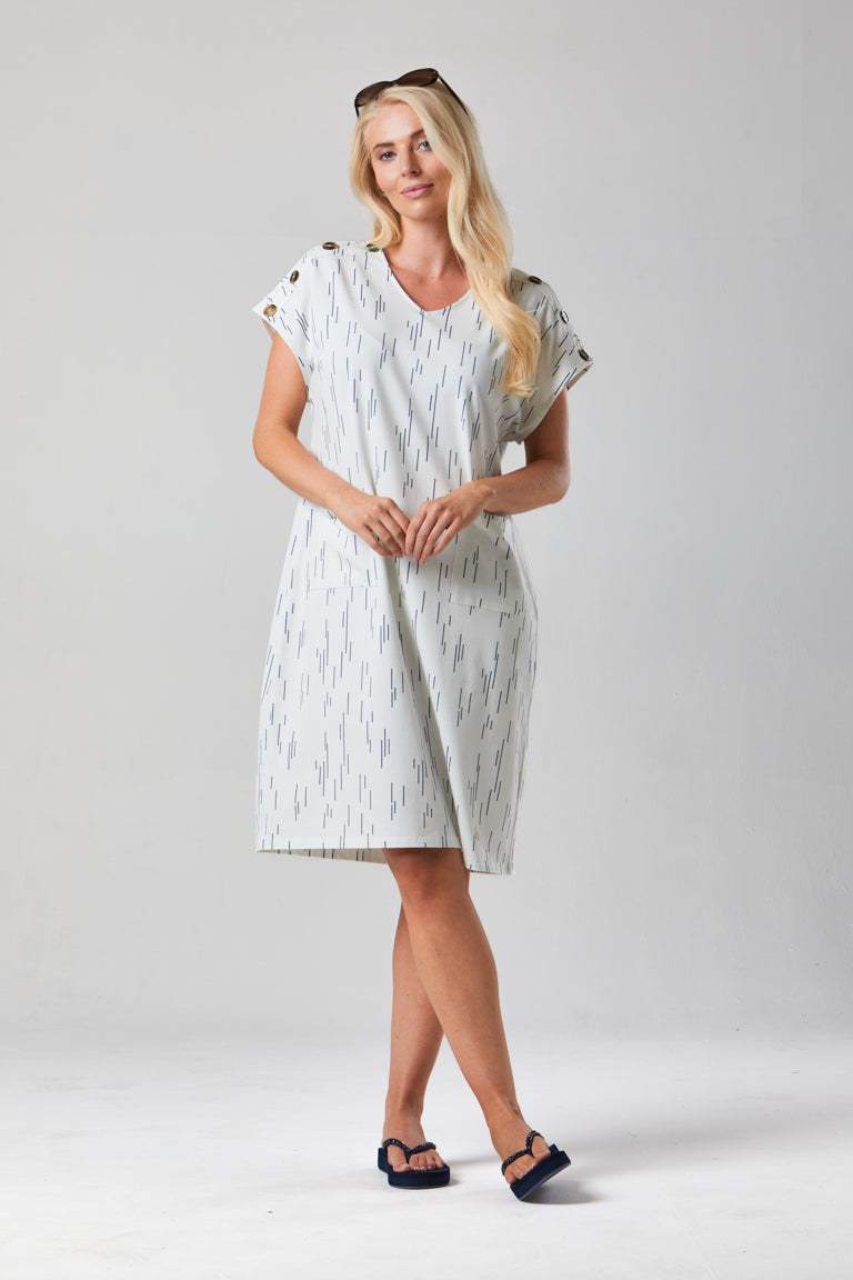 Button Central Print Dress