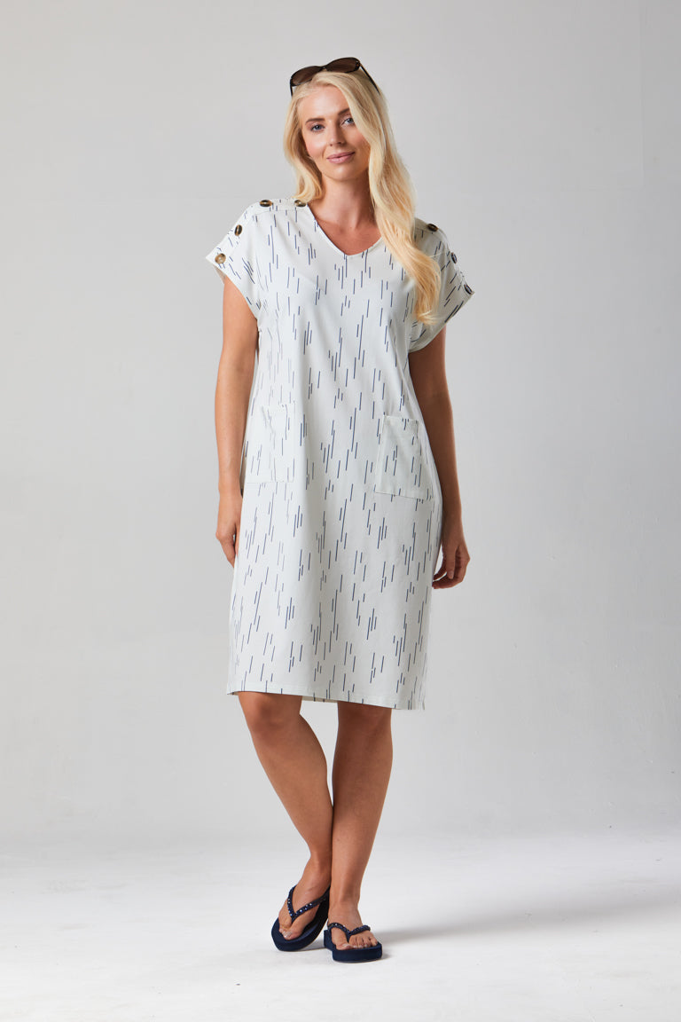 Button Central Print Dress