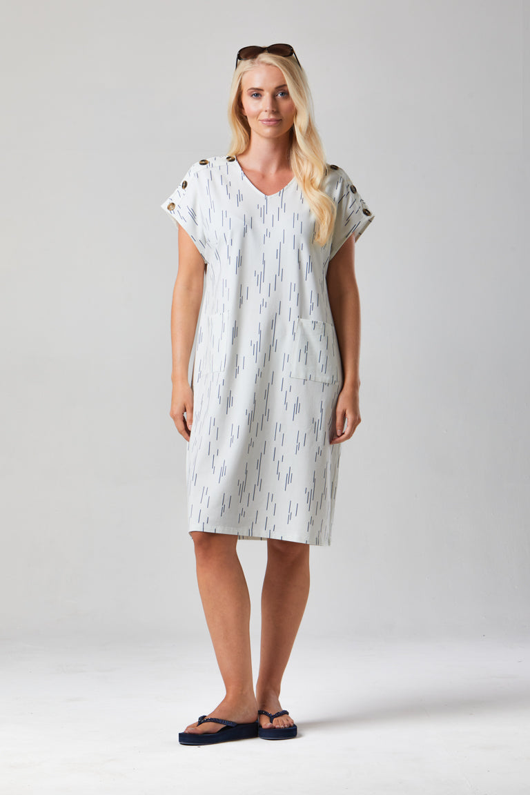 Button Central Print Dress