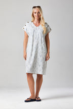 Button Central Print Dress