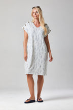 Button Central Print Dress