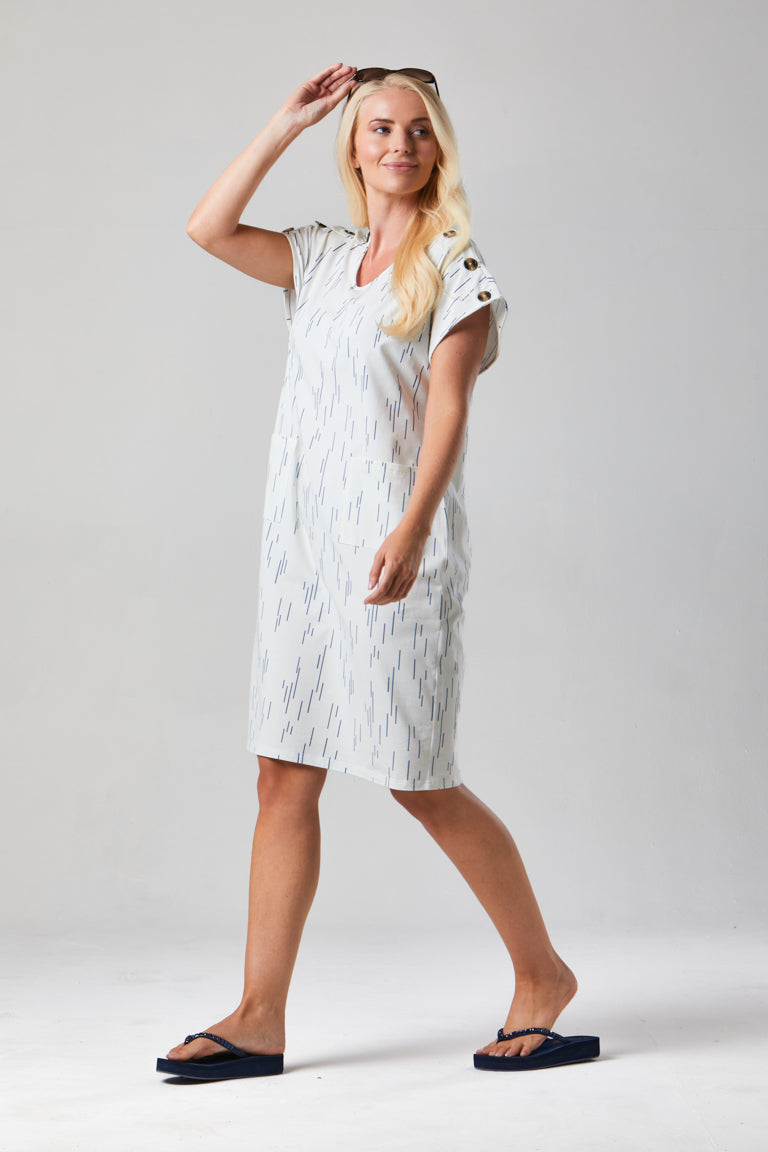 Button Central Print Dress