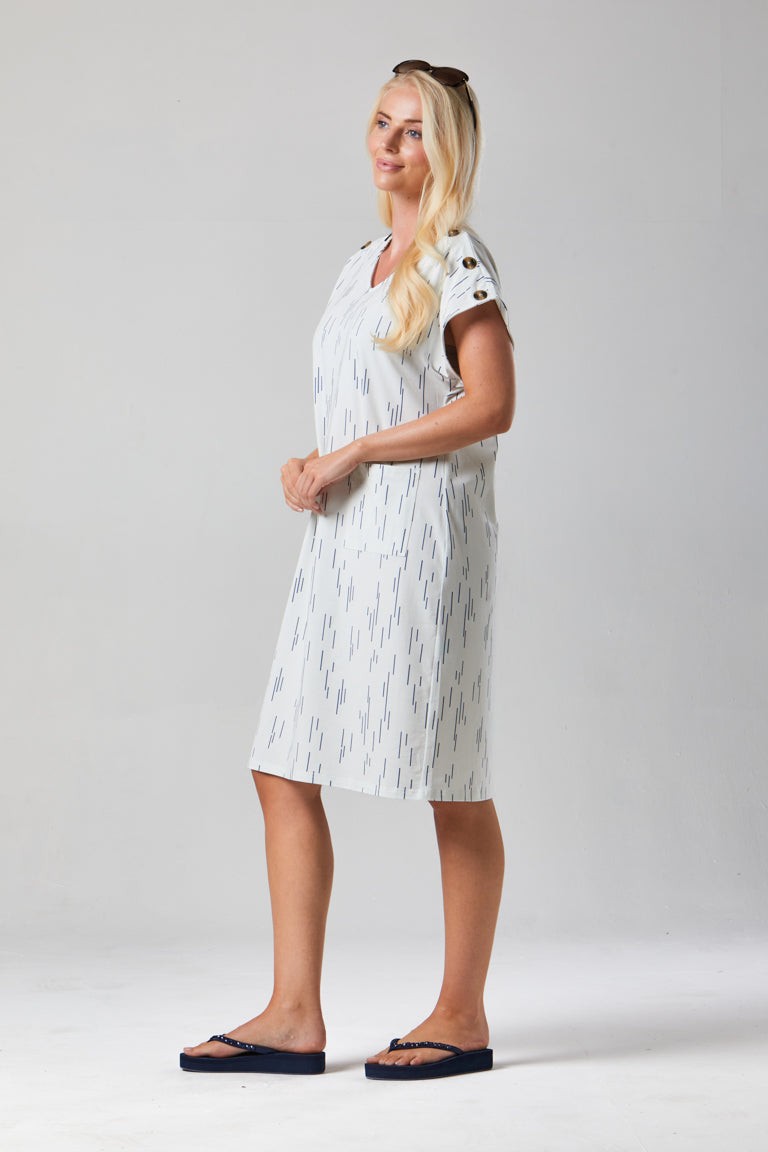 Button Central Print Dress