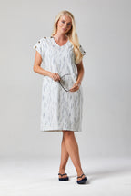 Button Central Print Dress