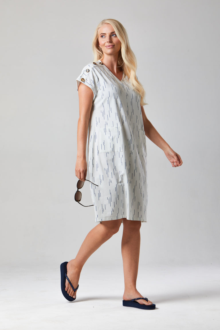 Button Central Print Dress