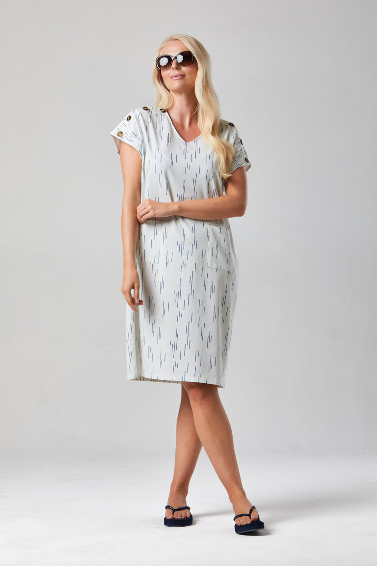 Button Central Print Dress