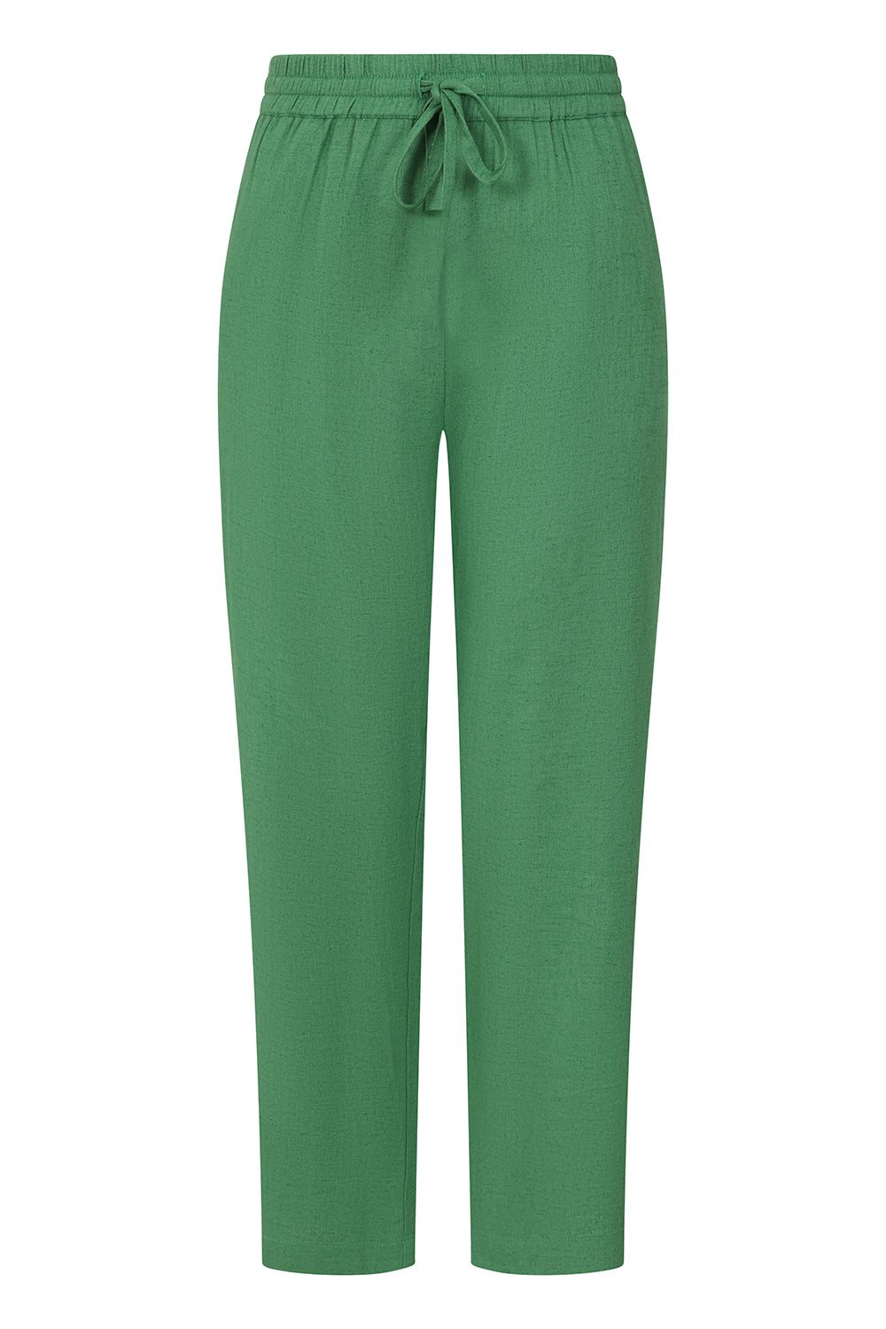 Buy Online Agnes Trousers Alice Collins - Green pants with a drawstring waist on a white background