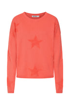 Buy Online Mimi Pullover Alice Collins - Coral sweatshirt with star patterns on a white background