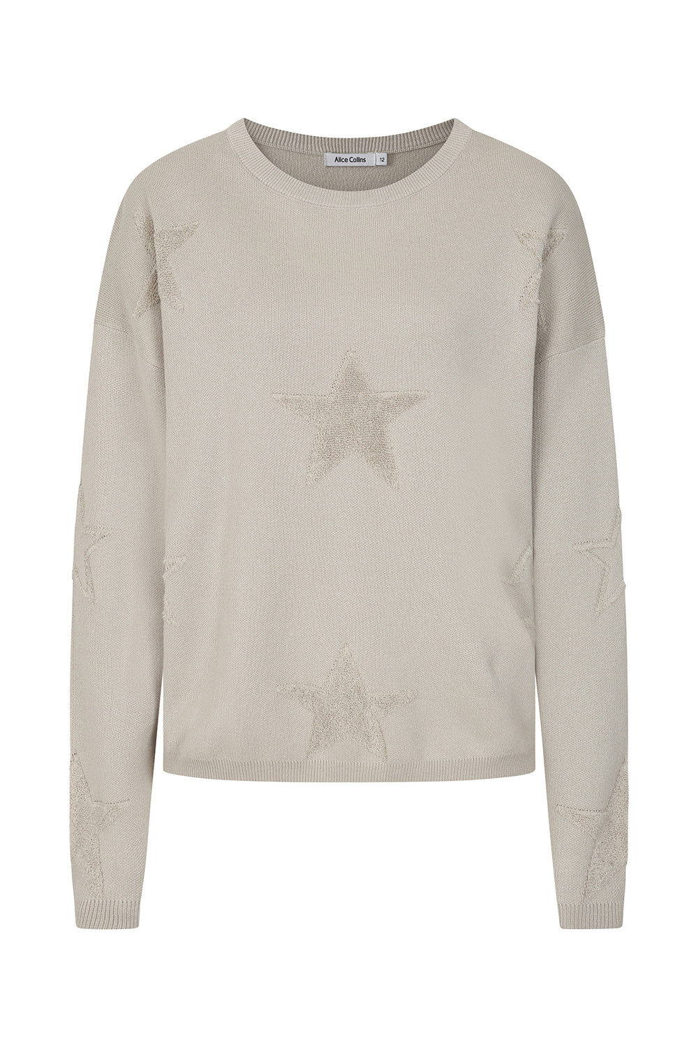 Buy Online Mimi Pullover Alice Collins -  Beige sweater with star patterns on a white background