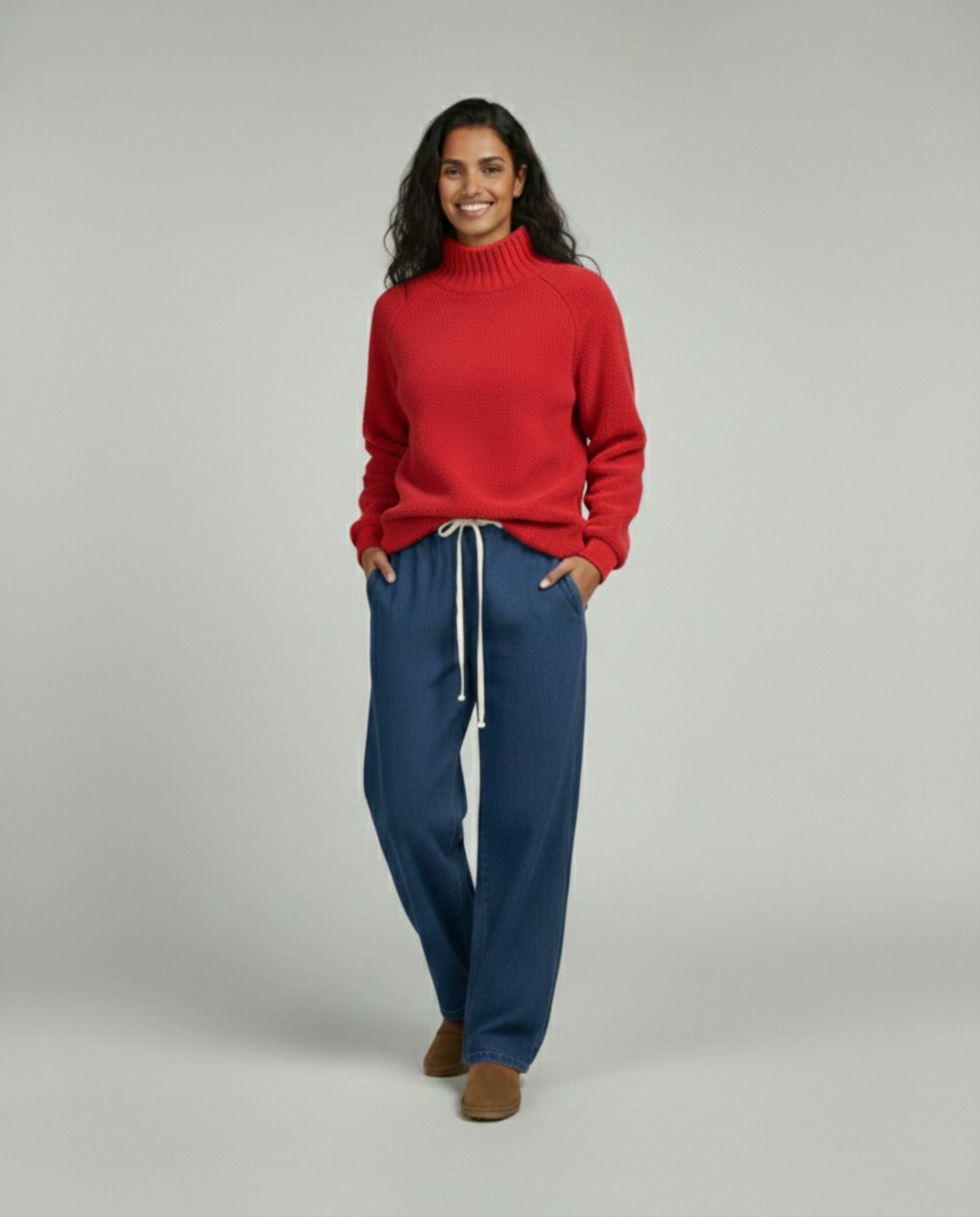 Wool Blended Cowl Neck Pullover